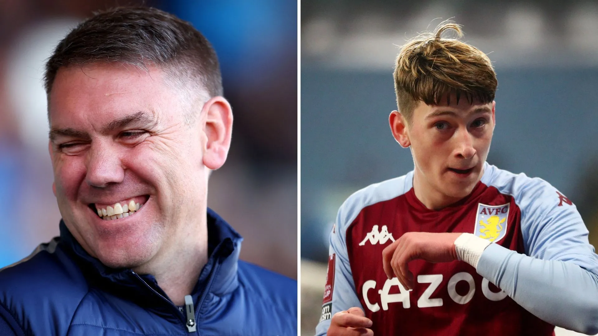 HLV Dave Challinor và tiền đạo Louie Barry, người đã rời Stockport County sau mùa giải.
