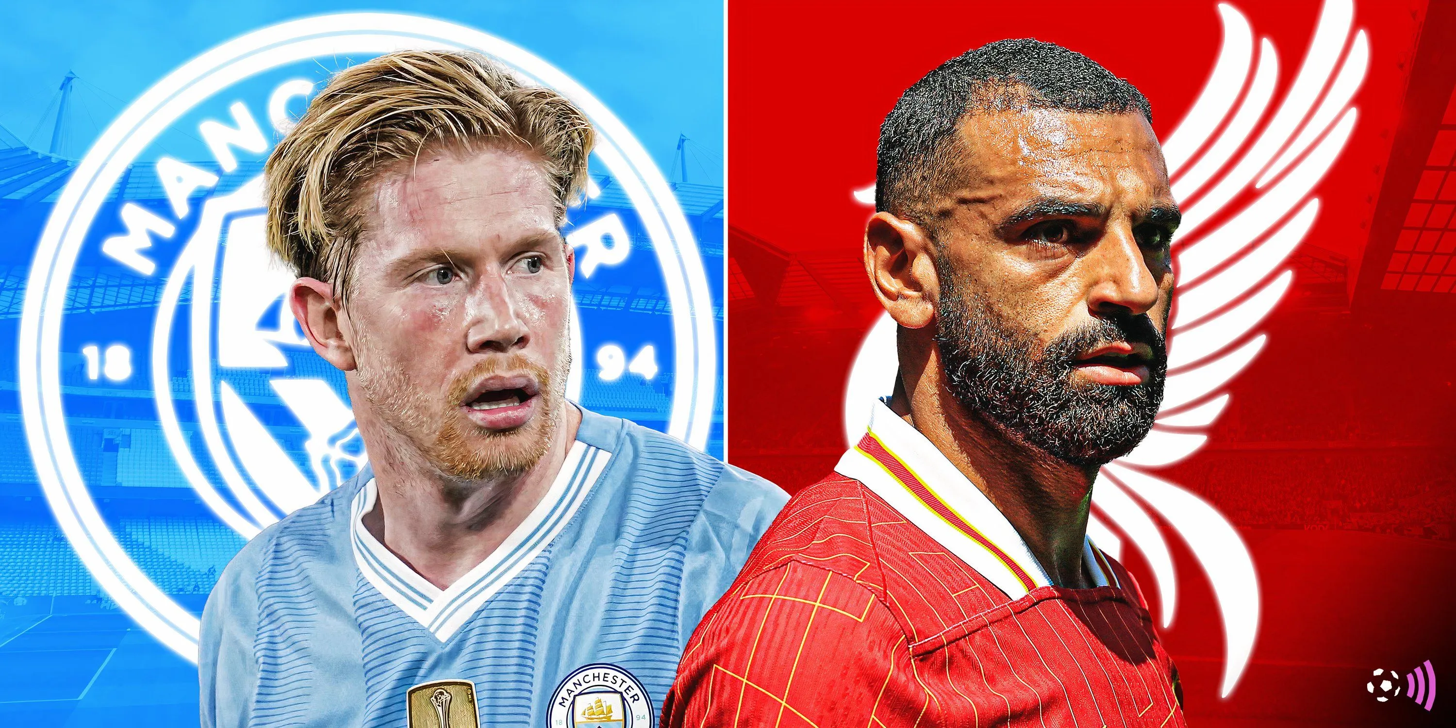 Kevin De Bruyne của Man City và Mohamed Salah của Liverpool trong một trận đấu Premier League