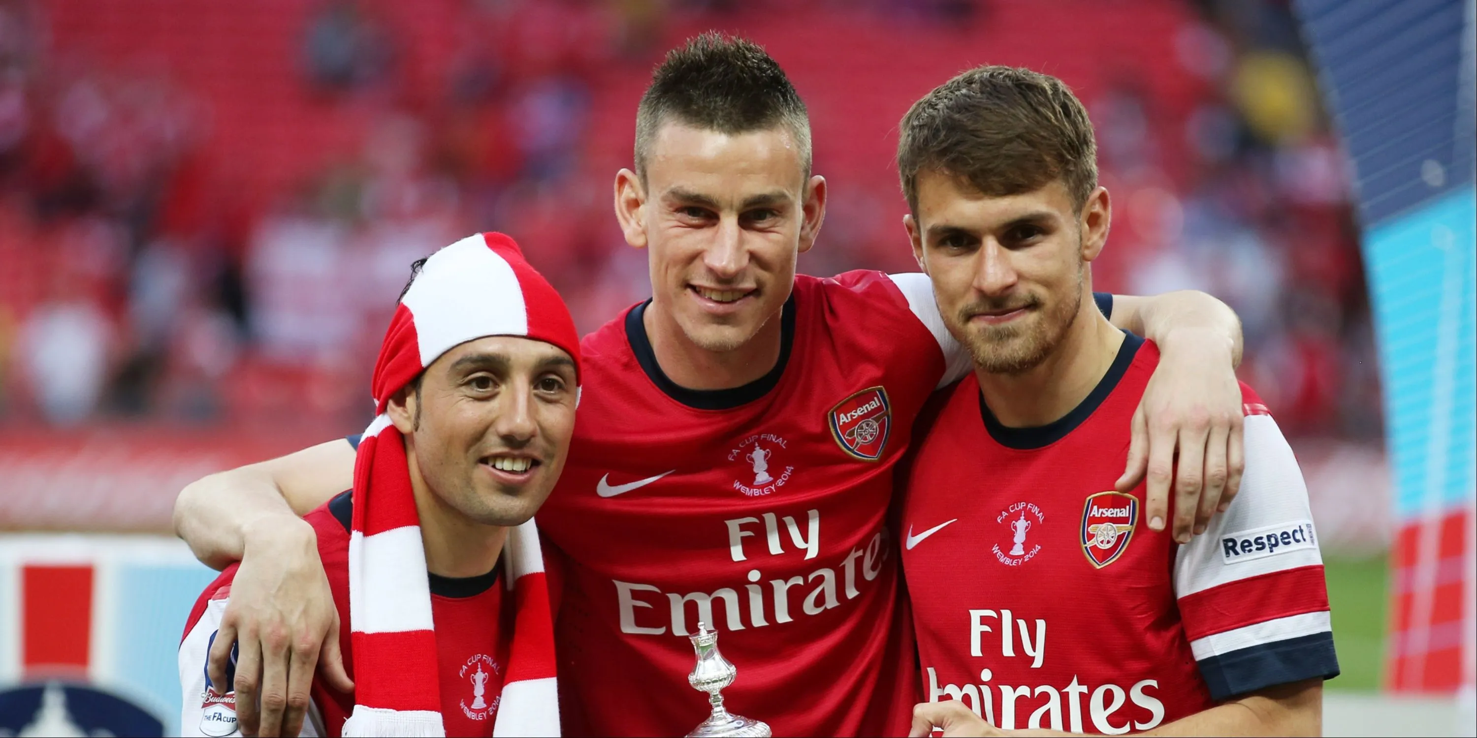 Koscielny, Ramsey và Cazorla ăn mừng cùng Arsenal