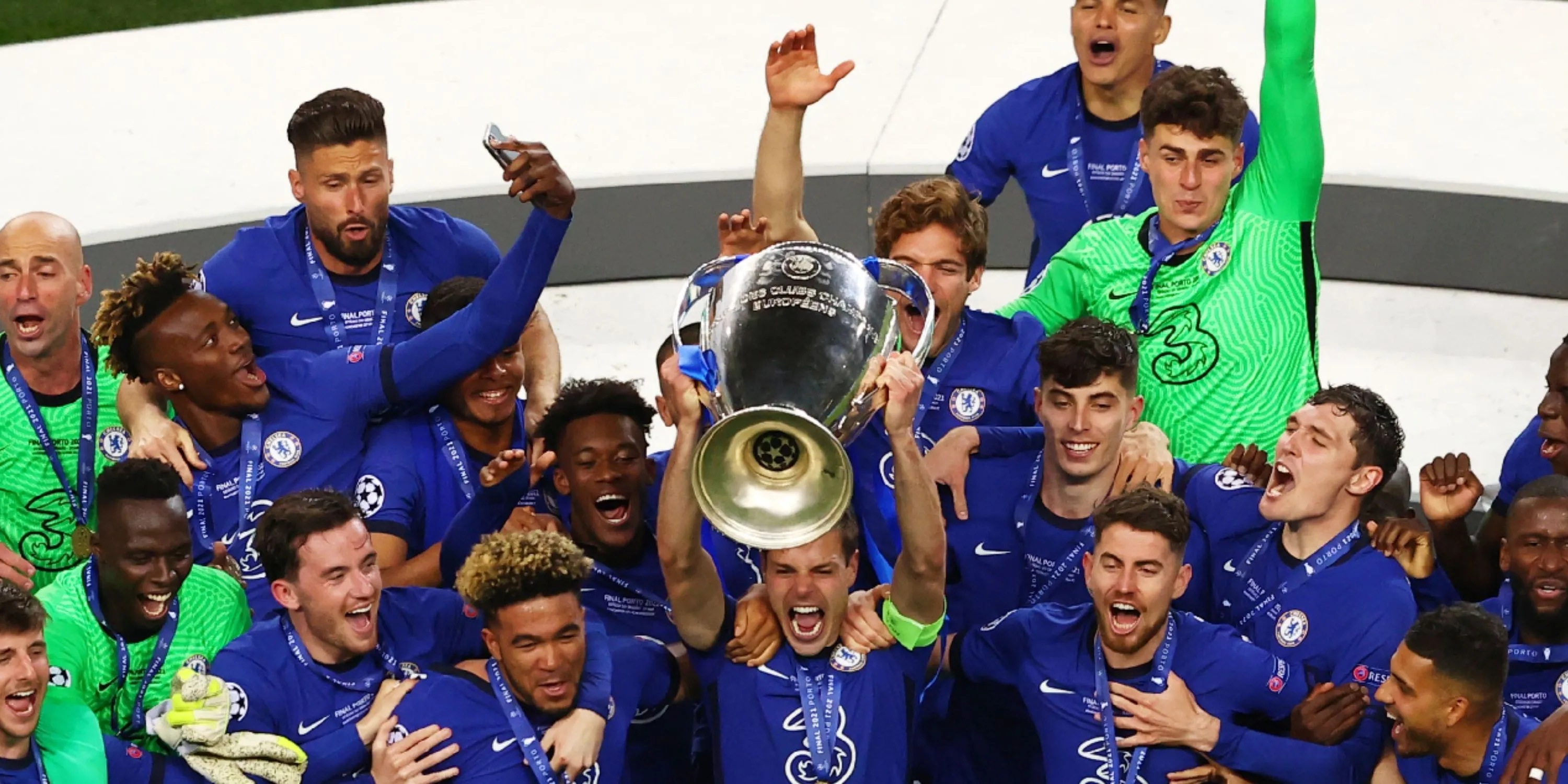 Chelsea ăn mừng chức vô địch Champions League năm 2021