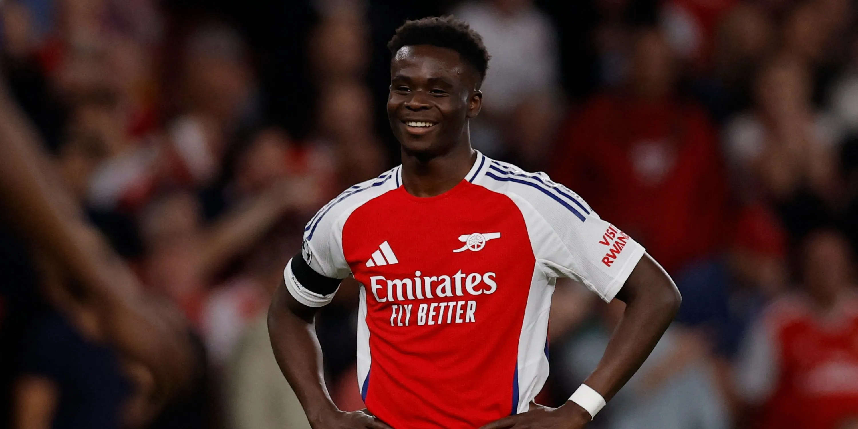 Tiền đạo Bukayo Saka của Arsenal thi đấu tại Premier League