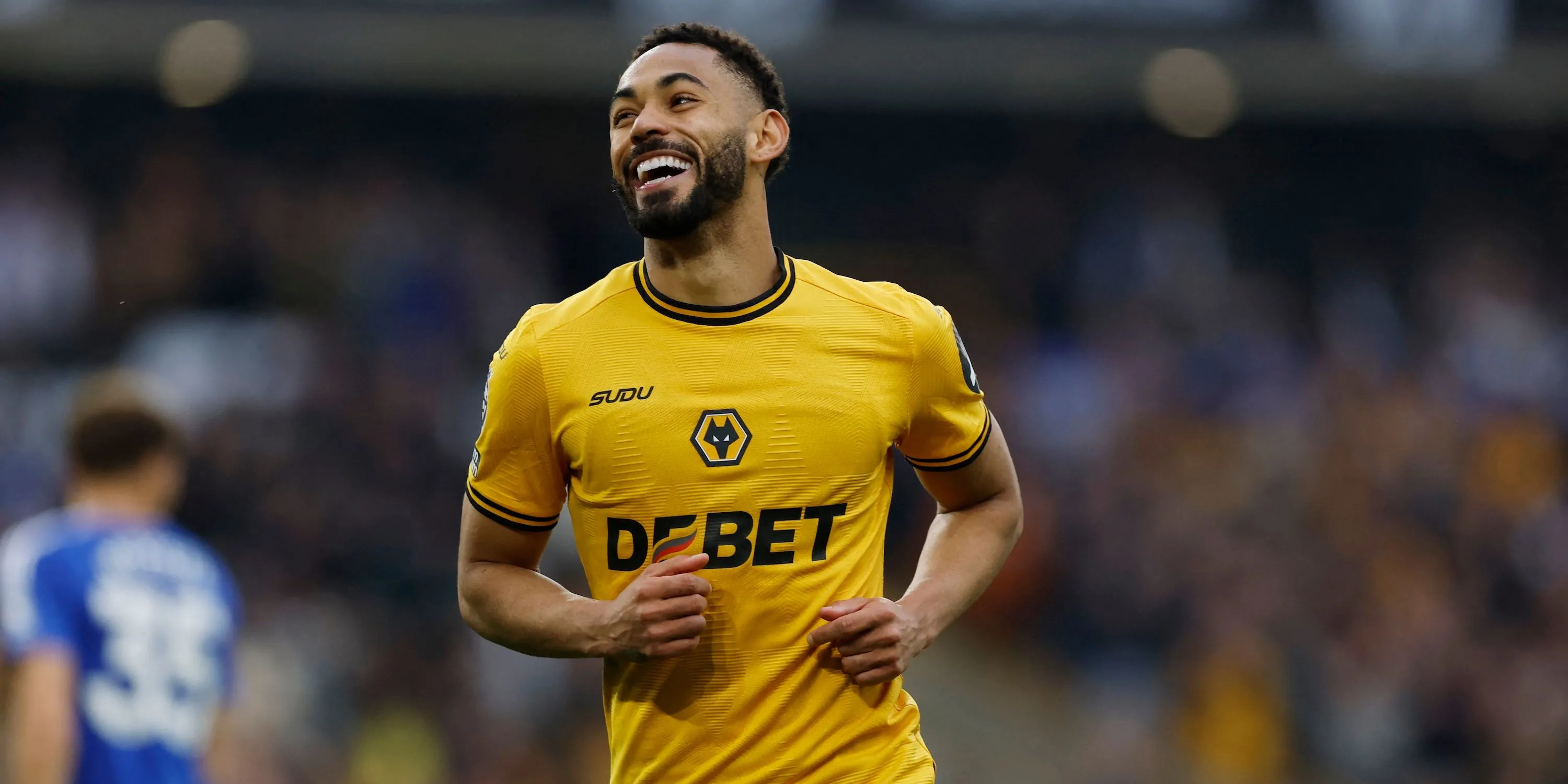 Tiền đạo Matheus Cunha ăn mừng bàn thắng trong màu áo Wolverhampton Wanderers