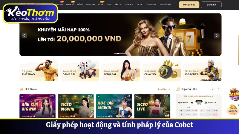 COBET - Nhà Cái Cá Cược Trực Tuyến Uy Tín, Minh Bạch Top Đầu 2 Giấy phép hoạt động và tính pháp lý của Cobet