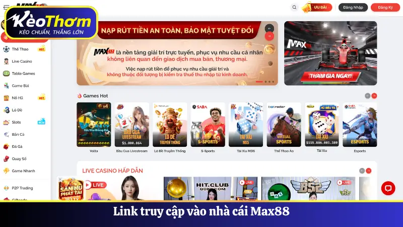 Max88 - Điểm Hẹn Cá Cược Lý Tưởng Dành Cho Dân Chơi 2 Link truy cập vào nhà cái Max88