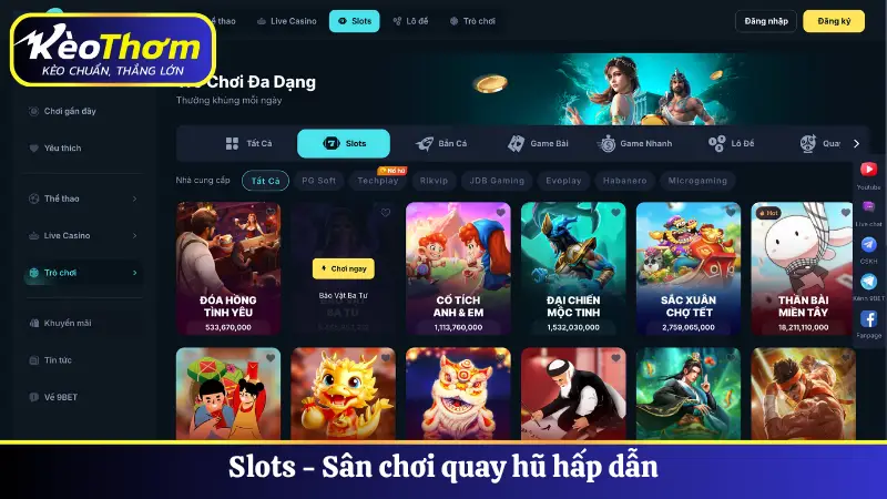 9bet - Sân Chơi Đổi Thưởng Uy Tín Được Săn Đón Hàng Đầu 4 Slots - Sân chơi quay hũ hấp dẫn
