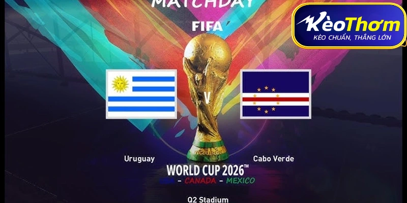 Dự kiến sơ đồ chiến thuật tấn công 4-3-3 của Uruguay đối đầu khối phòng ngự của Cabo Verde.